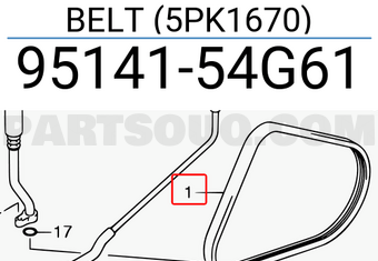 Suzuki 9514154G61 BELT (5PK1670)