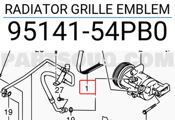 Suzuki 9514154PB0 RADIATOR GRILLE EMBLEM