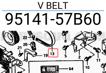 Suzuki 9514157B60 V BELT