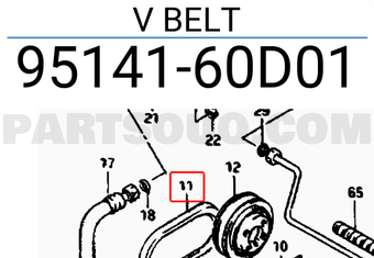 Suzuki 9514160D01 V BELT