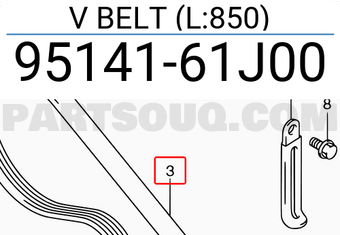 Suzuki 9514161J00 V BELT (L:850)