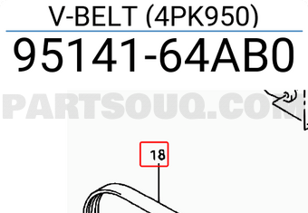 Suzuki 9514164AB0 V-BELT (4PK950)