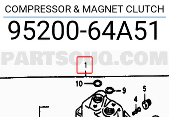 Suzuki 9520064A51 COMPRESSOR & MAGNET CLUTCH