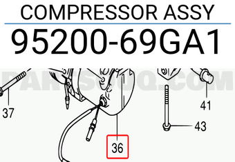 Suzuki 9520069GA1 COMPRESSOR ASSY