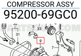 Suzuki 9520069GC0 COMPRESSOR ASSY