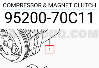 Suzuki 9520070C11 COMPRESSOR & MAGNET CLUTCH