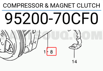 Suzuki 9520070CF0 COMPRESSOR & MAGNET CLUTCH