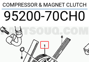 Suzuki 9520070CH0 COMPRESSOR & MAGNET CLUTCH