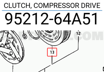 Suzuki 9521264A51 CLUTCH, COMPRESSOR DRIVE