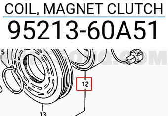 Suzuki 9521360A51 COIL, MAGNET CLUTCH