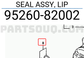 Suzuki 9526082002 SEAL ASSY, LIP
