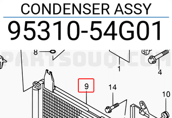 Suzuki 9531054G01 CONDENSER ASSY