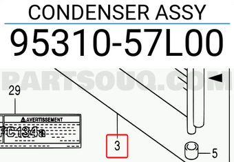 Suzuki 9531057L00 CONDENSER ASSY