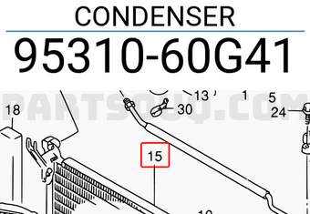Suzuki 9531060G41 CONDENSER