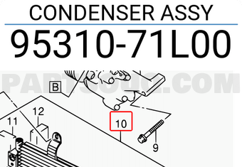 Suzuki 9531071L00 CONDENSER ASSY