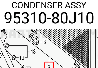 Suzuki 9531080J10 CONDENSER ASSY