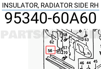 Suzuki 9534060A60 INSULATOR, RADIATOR SIDE RH