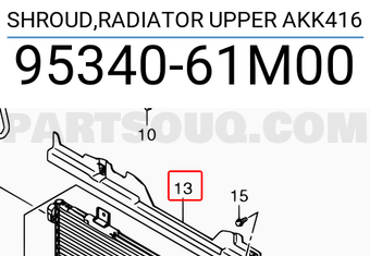 Suzuki 9534061M00 SHROUD,RADIATOR UPPER AKK416
