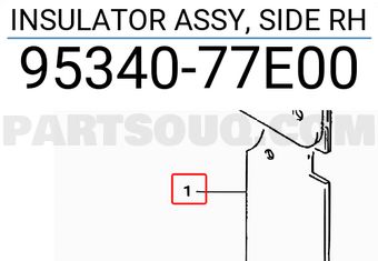 Suzuki 9534077E00 INSULATOR ASSY, SIDE RH