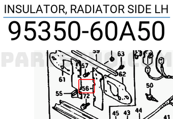 Suzuki 9535060A50 INSULATOR, RADIATOR SIDE LH