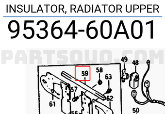 Suzuki 9536460A01 INSULATOR, RADIATOR UPPER