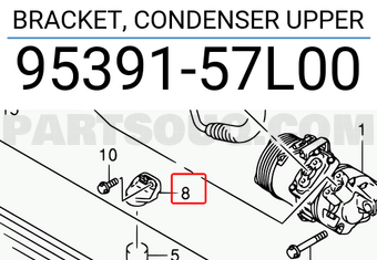 Suzuki 9539157L00 BRACKET, CONDENSER UPPER