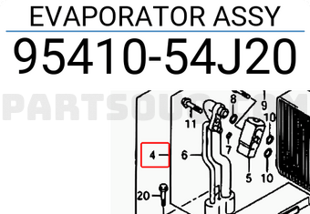 Suzuki 9541054J20 EVAPORATOR ASSY