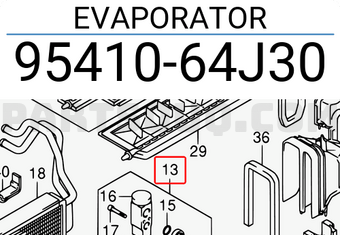 Suzuki 9541064J30 EVAPORATOR
