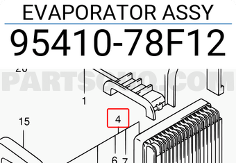 Suzuki 9541078F12 EVAPORATOR ASSY
