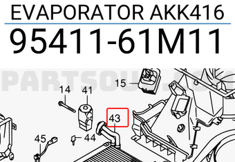 Suzuki 9541161M11 EVAPORATOR AKK416
