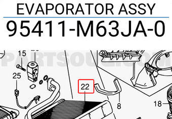 Suzuki 95411M63JA0 EVAPORATOR ASSY