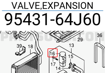 Suzuki 9543164J60 VALVE,EXPANSION