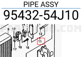 Suzuki 9543254J10 PIPE ASSY