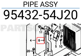 Suzuki 9543254J20 PIPE ASSY