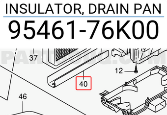 Suzuki 9546176K00 INSULATOR, DRAIN PAN