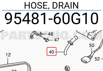 Suzuki 9548160G10 HOSE, DRAIN