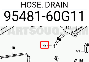 Suzuki 9548160G11 HOSE, DRAIN