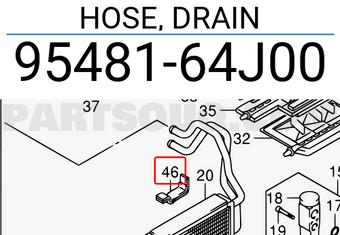 Suzuki 9548164J00 HOSE, DRAIN