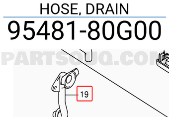 Suzuki 9548180G00 HOSE, DRAIN