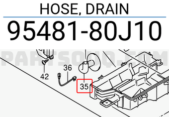 Suzuki 9548180J10 HOSE, DRAIN