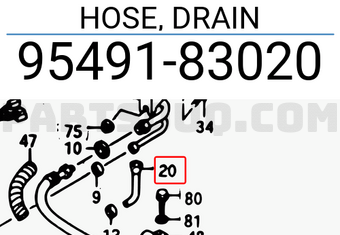 Suzuki 9549183020 HOSE, DRAIN