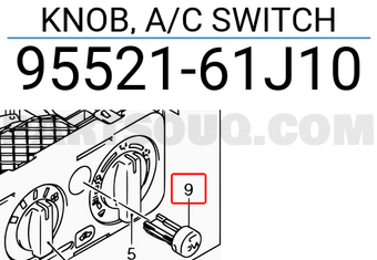 Suzuki 9552161J10 KNOB, A/C SWITCH
