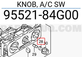 Suzuki 9552184G00 KNOB, A/C SW