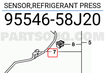 Suzuki 9554658J20 SENSOR,REFRIGERANT PRESS