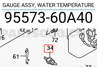 Suzuki 9557360A40 GAUGE ASSY, WATER TEMPERATURE