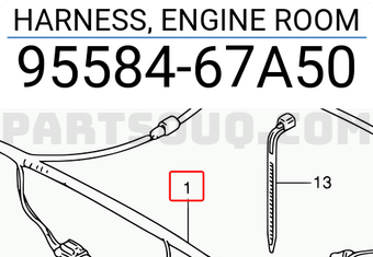 Suzuki 9558467A50 HARNESS, ENGINE ROOM