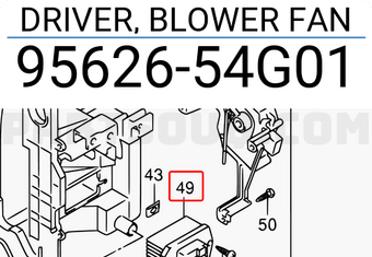 Suzuki 9562654G01 DRIVER, BLOWER FAN