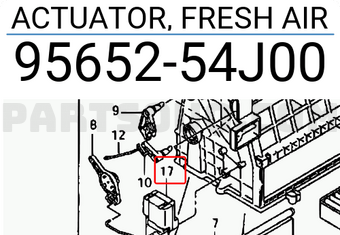 Suzuki 9565254J00 ACTUATOR, FRESH AIR