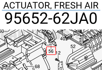Suzuki 9565262JA0 ACTUATOR, FRESH AIR