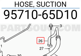 Suzuki 9571065D10 HOSE, SUCTION